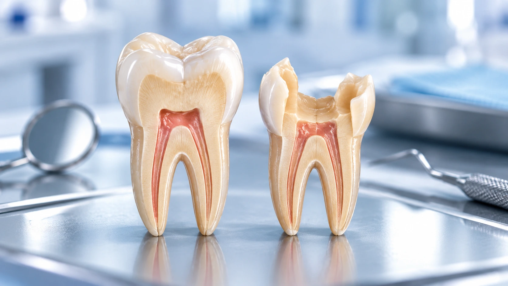 Comparación de dientes con diferente cantidad de estructura dental restante