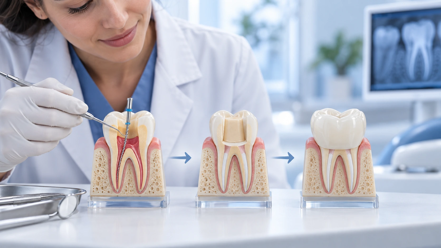 Etapas desde la endodoncia hasta la restauración dental definitiva
