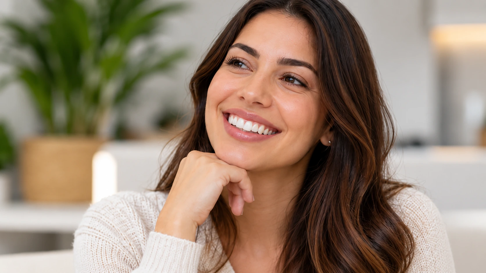 Paciente sonriendo durante el proceso de valoración de estética dental