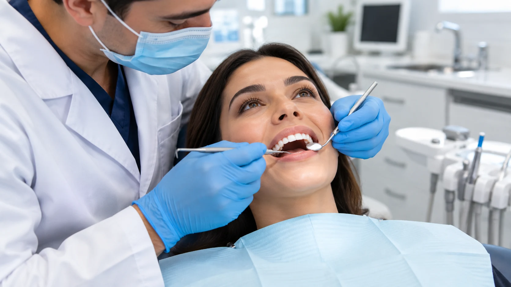Valoración odontológica antes de definir el alcance y precio de una limpieza dental.