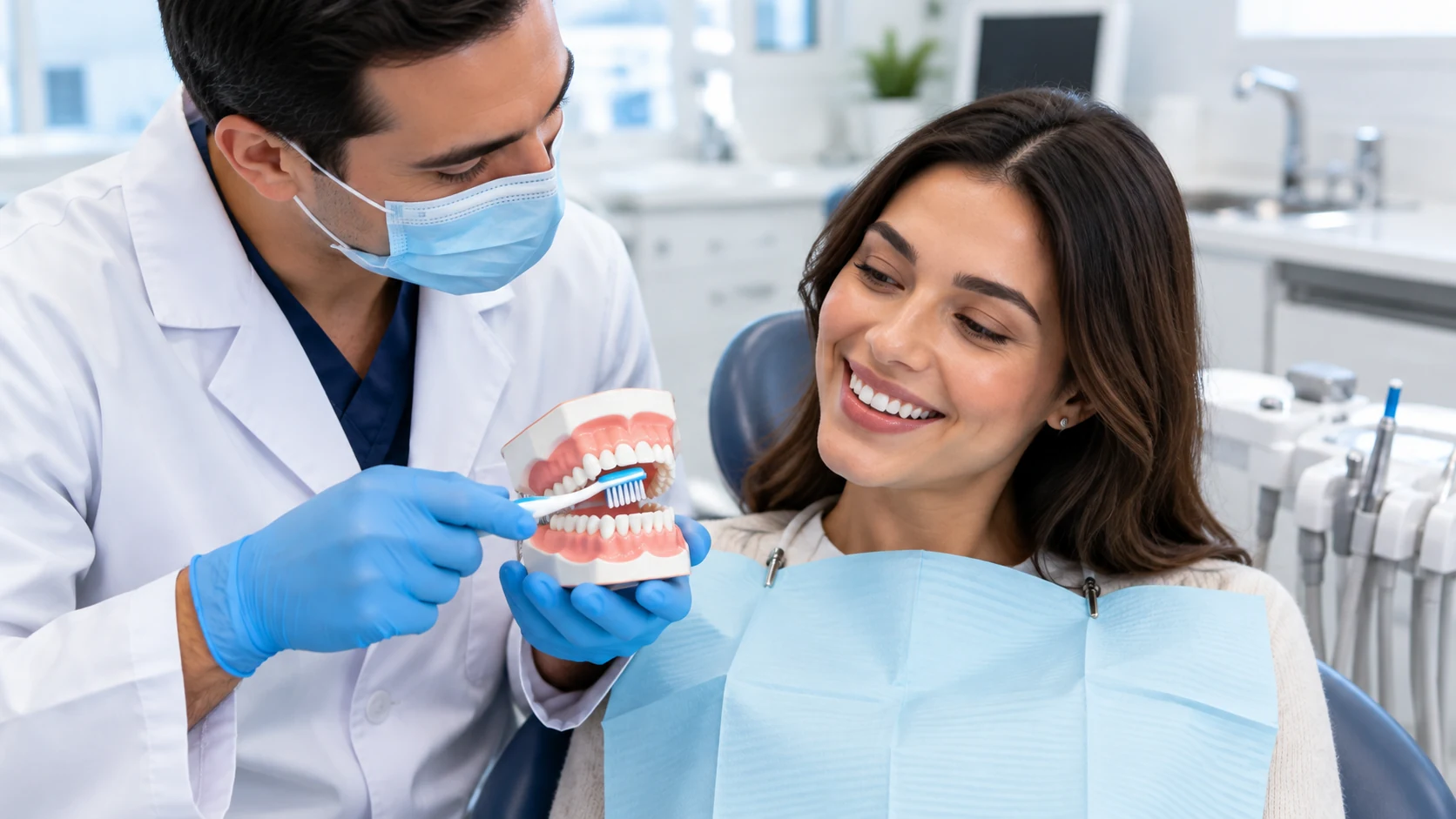 Explicación de higiene dental y mantenimiento después de una limpieza profesional.